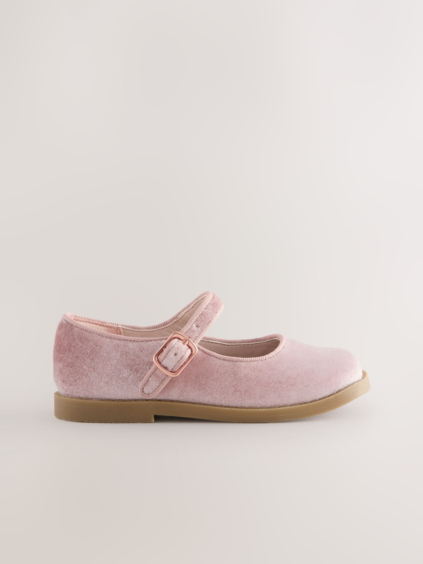 Pink Velour Mary Jane Shoes image 4