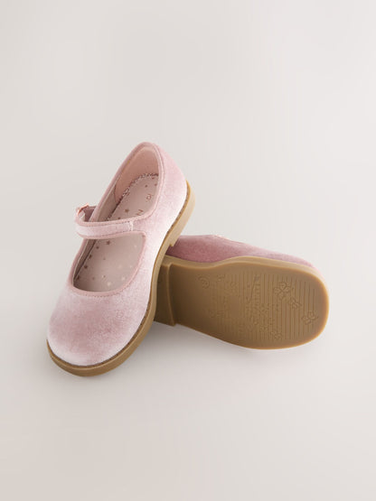 Pink Velour Mary Jane Shoes image 7