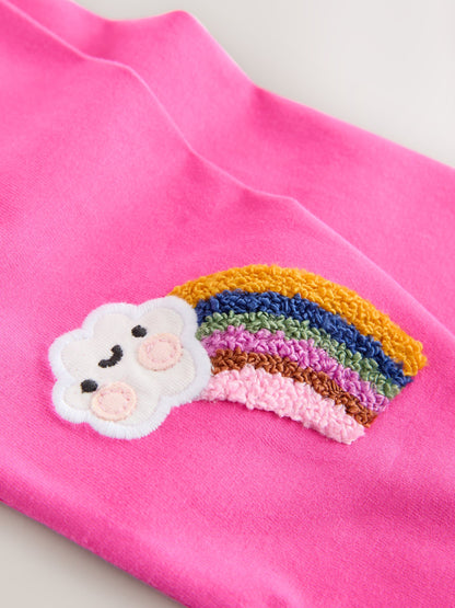 Pink Cloud Rainbow Knee Embellsihed Leggings (3mths-7yrs) image 6