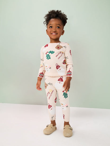 Neutral Christmas Rib Leggings (3mths-7yrs)