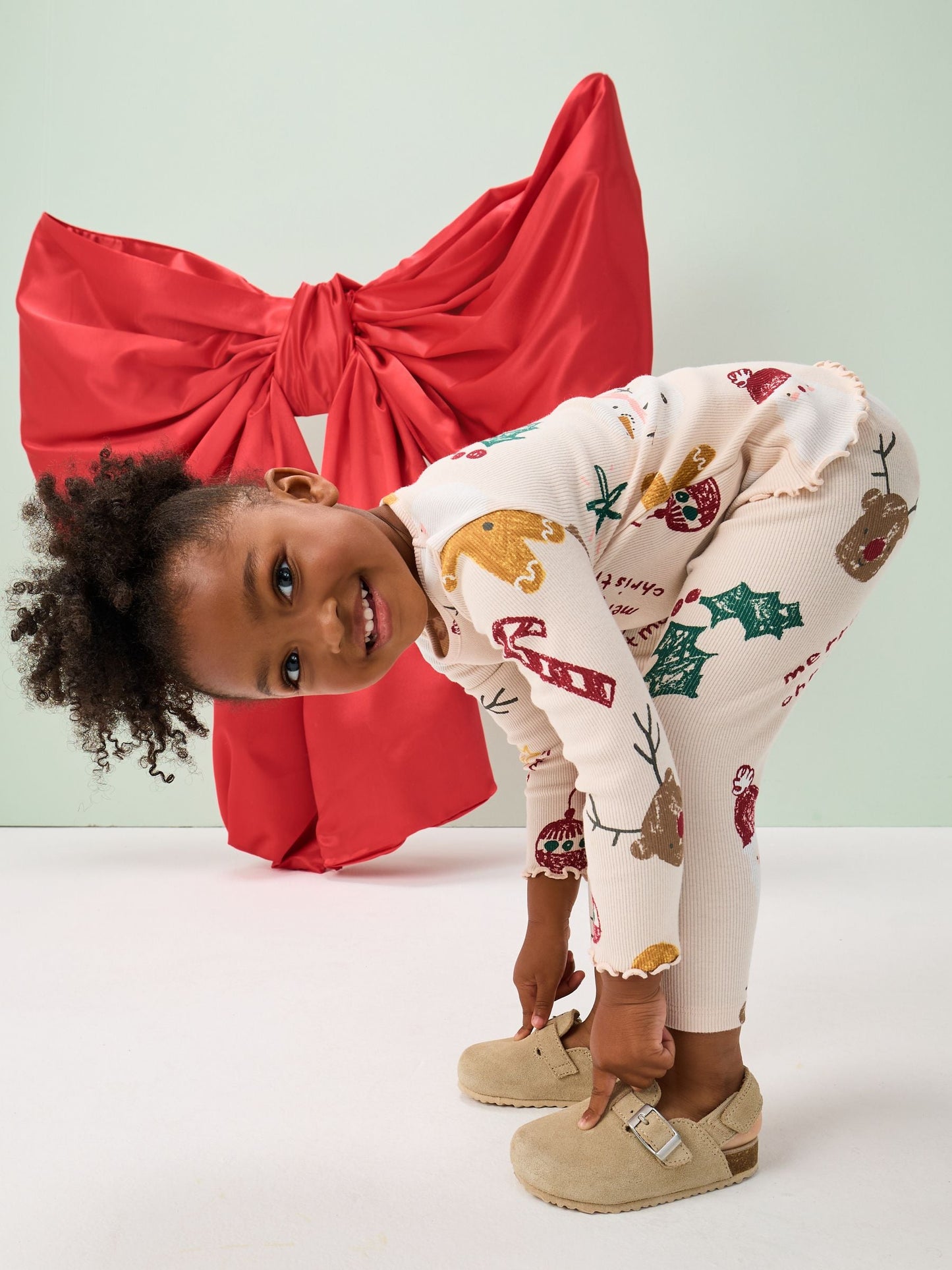 Neutral Christmas Rib Leggings (3mths-7yrs)