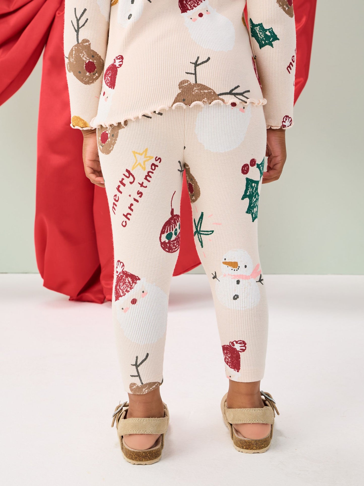 Neutral Christmas Rib Leggings (3mths-7yrs)