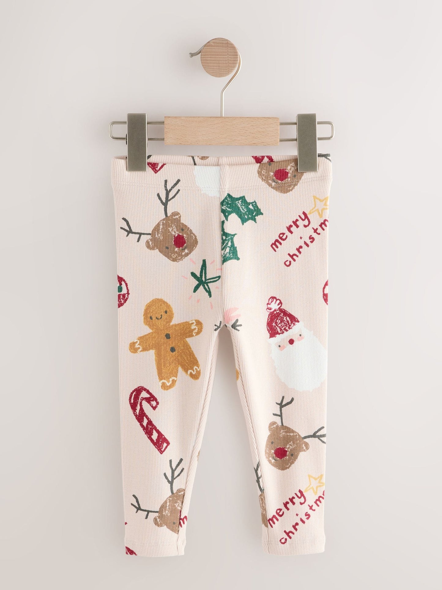 Neutral Christmas Rib Leggings (3mths-7yrs)
