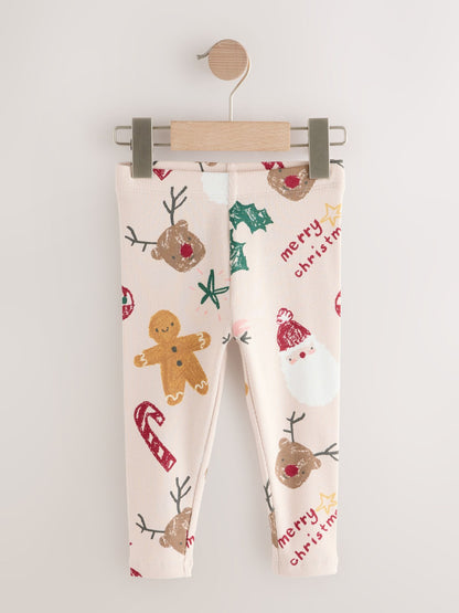 Neutral Christmas Rib Leggings (3mths-7yrs)