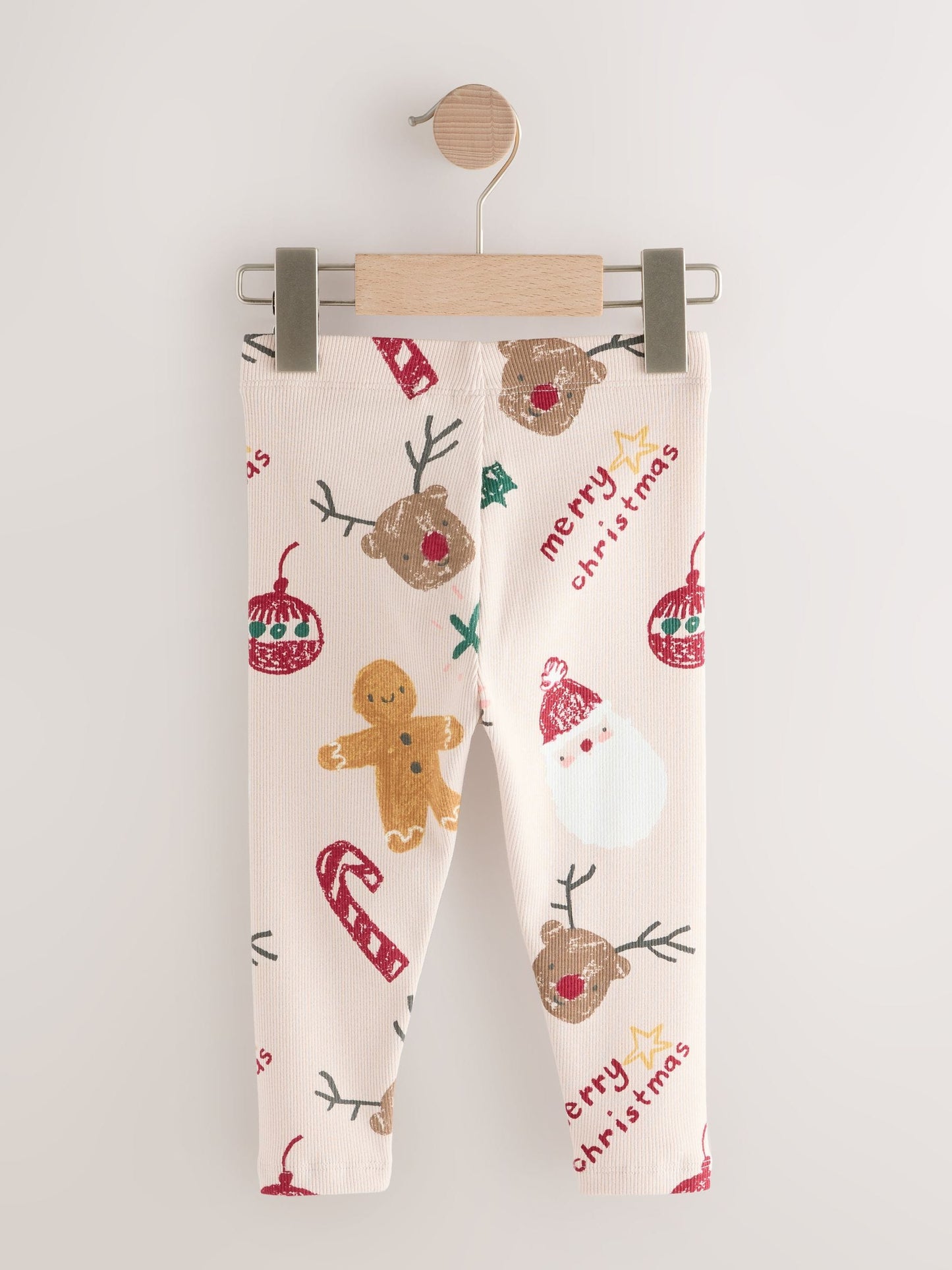 Neutral Christmas Rib Leggings (3mths-7yrs)