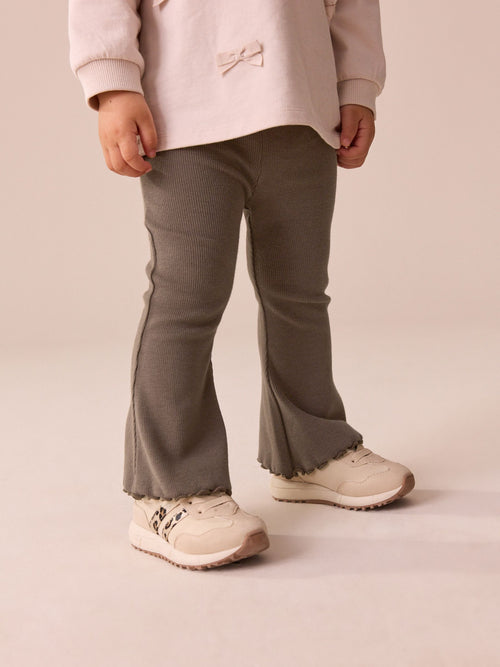 Chocolate Brown Rib Flare Leggings (3mths-7yrs) image 1