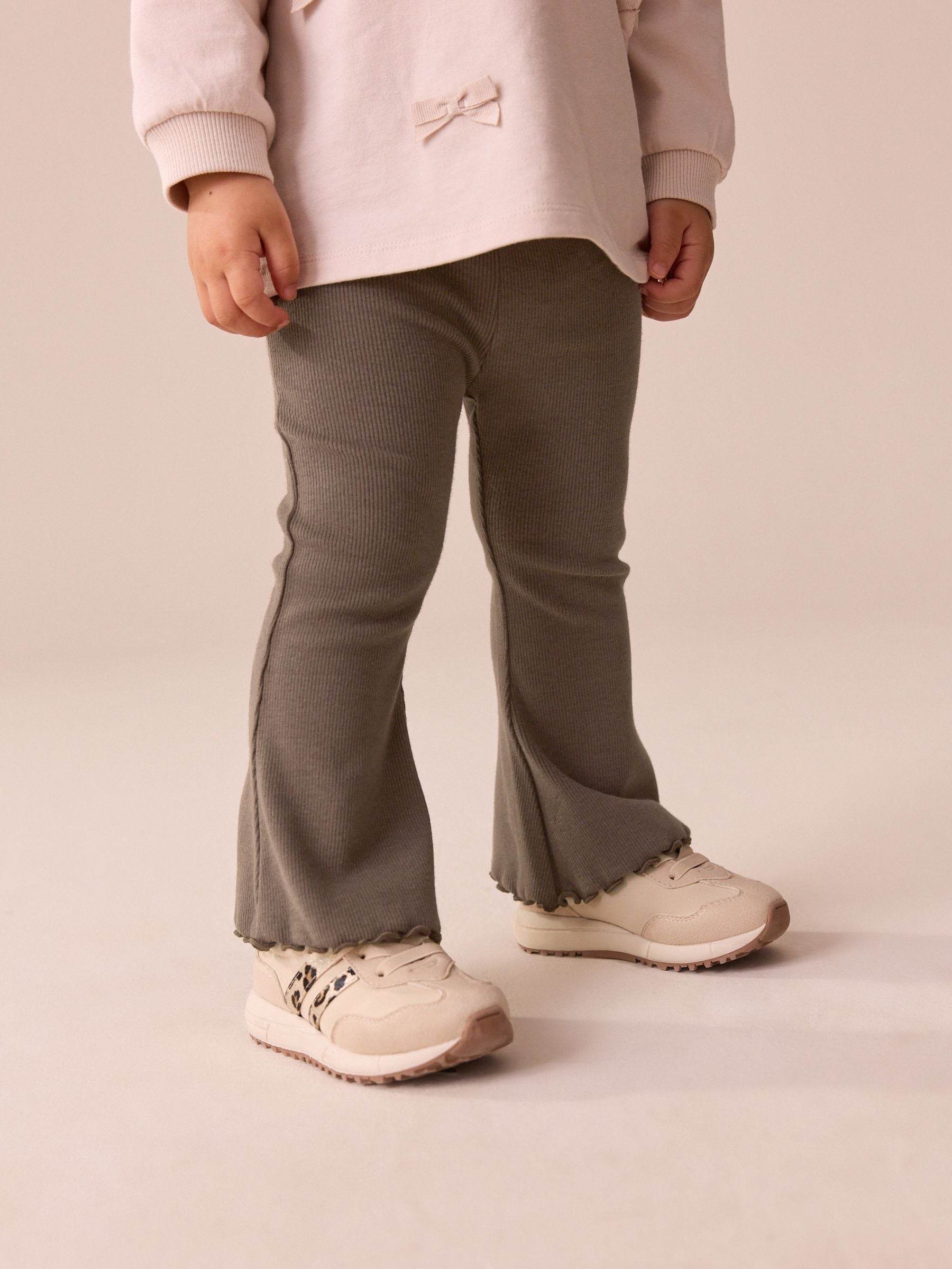 Chocolate Brown Rib Flare Leggings (3mths-7yrs) image 1