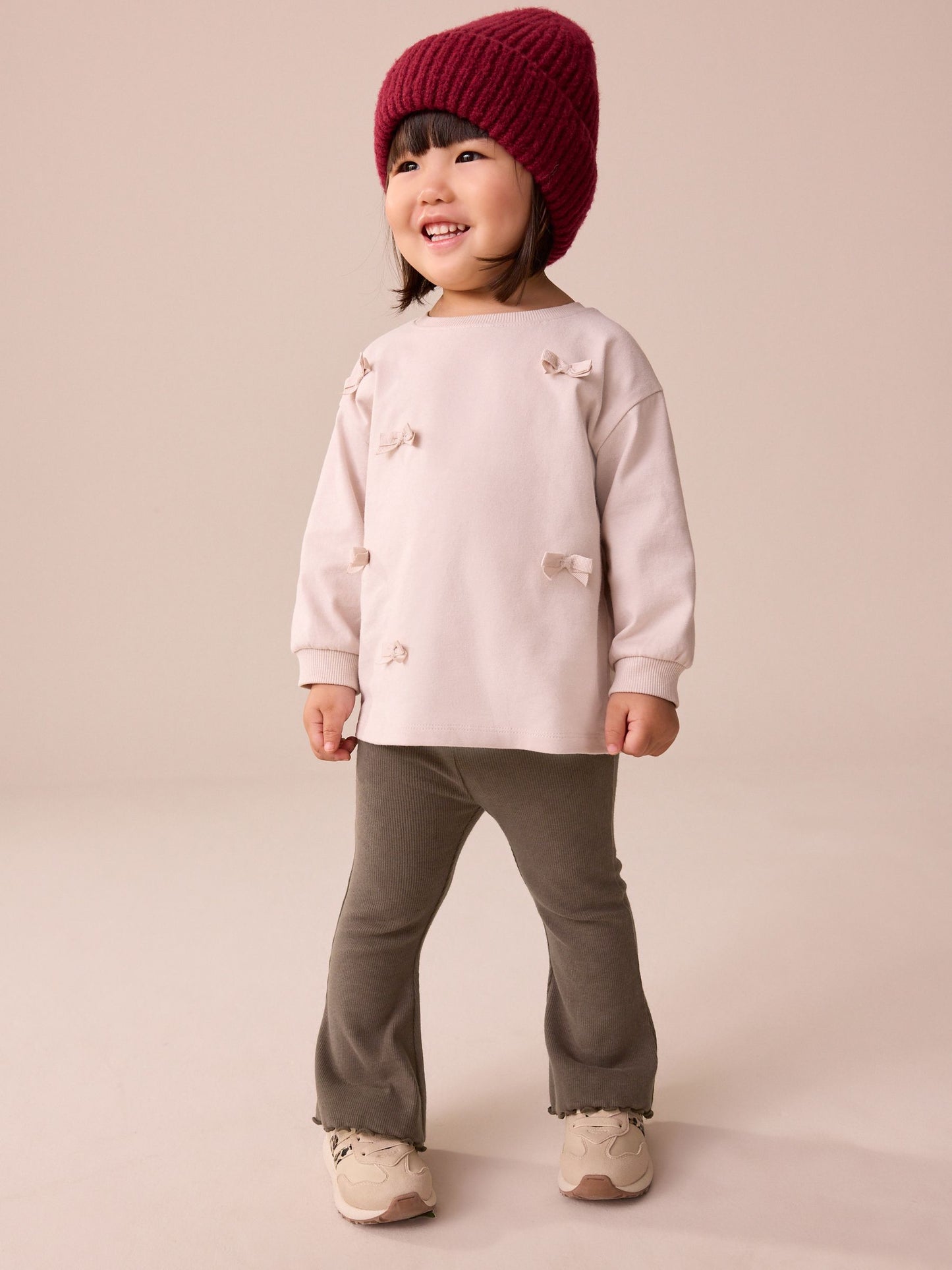 Chocolate Brown Rib Flare Leggings (3mths-7yrs) image 2