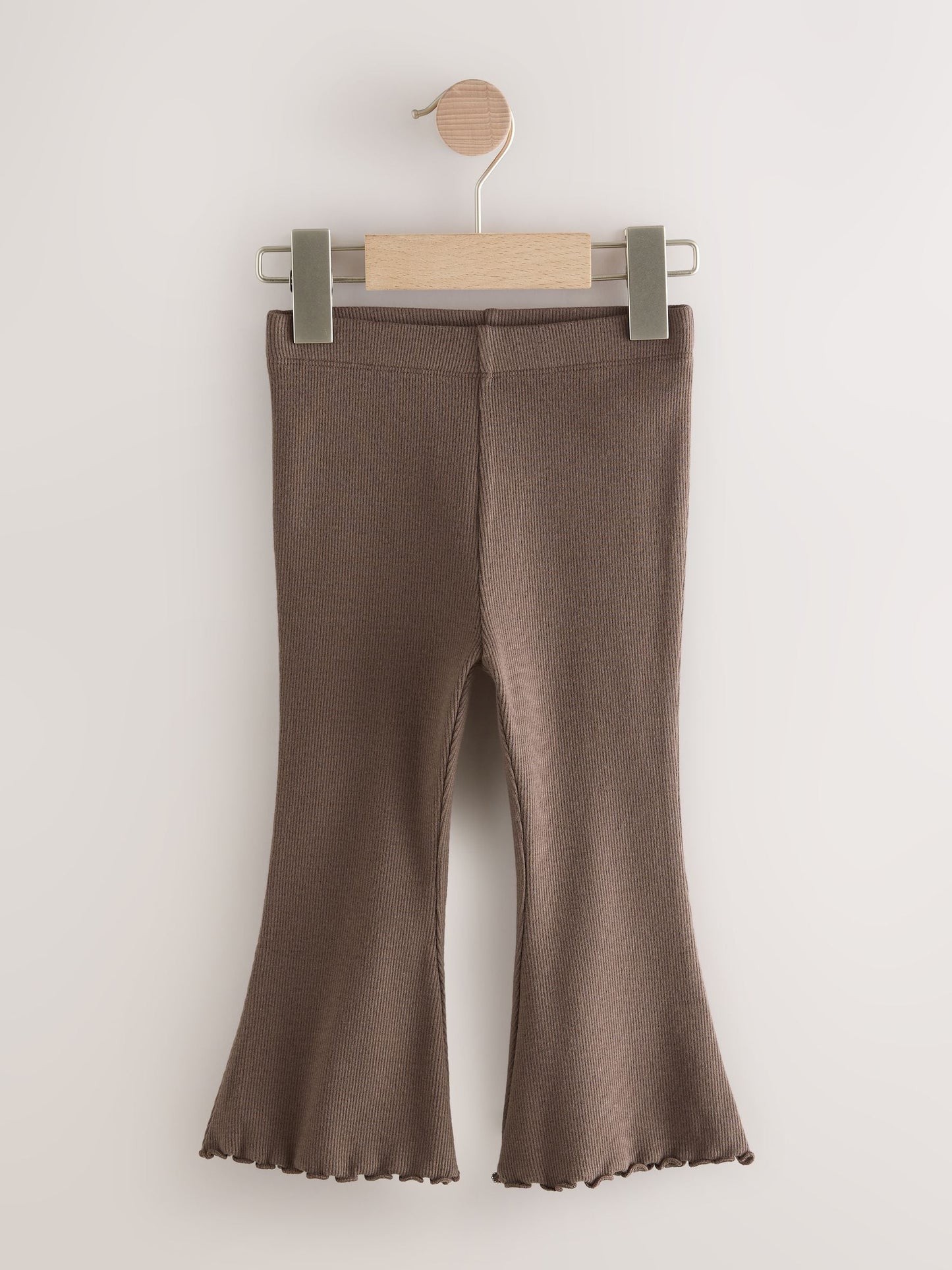 Chocolate Brown Rib Flare Leggings (3mths-7yrs) image 4