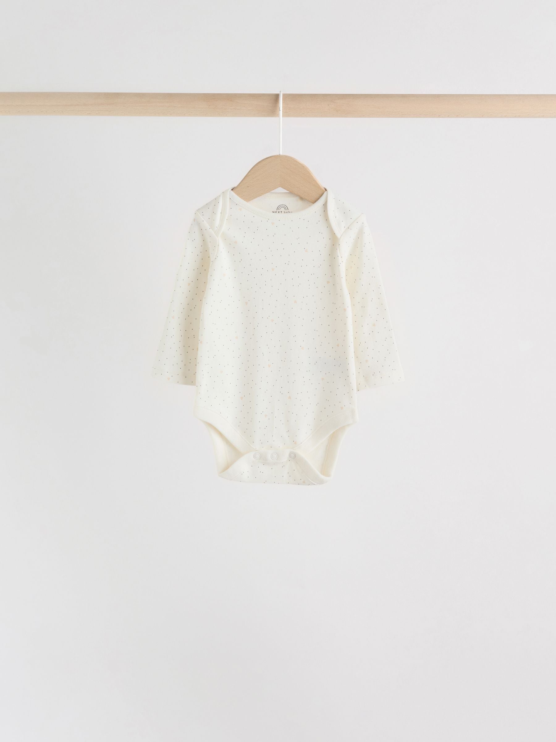 Monochrome Long Sleeve Baby Bodysuits 5 Pack image 3