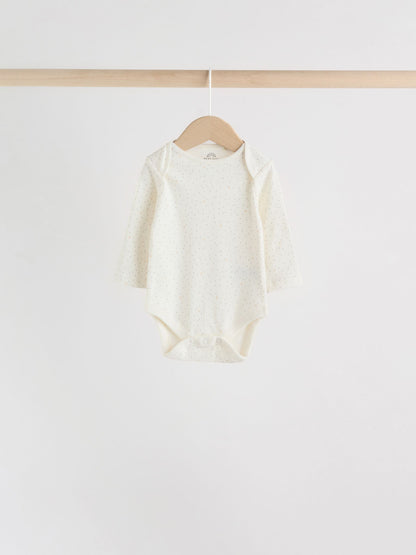 Monochrome Long Sleeve Baby Bodysuits 5 Pack image 3