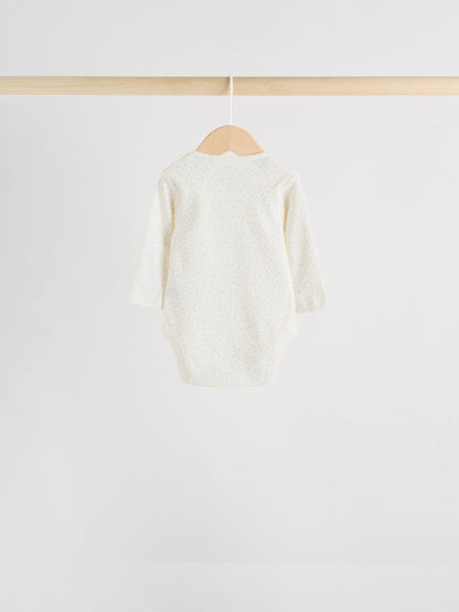 Monochrome Long Sleeve Baby Bodysuits 5 Pack image 4
