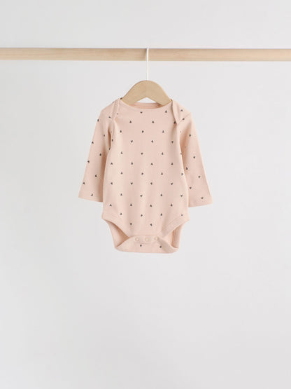 Monochrome Long Sleeve Baby Bodysuits 5 Pack image 6