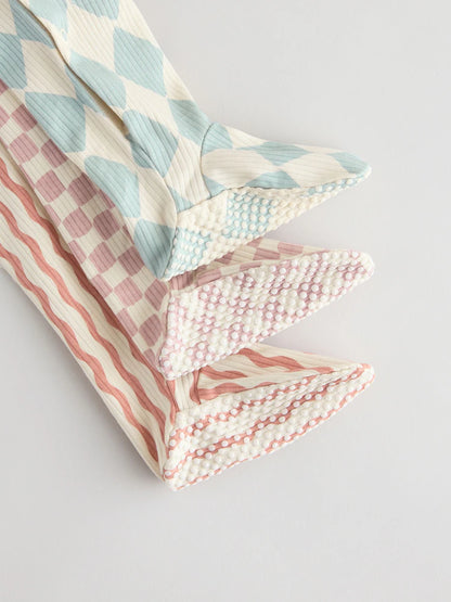 Multi Coloured Checkerboard Baby Sleepsuits 3 Pack (0mths-2yrs)