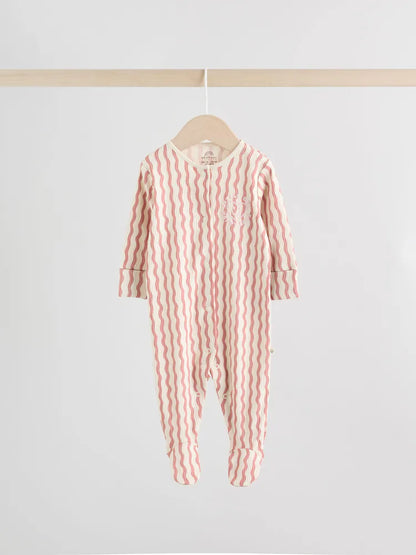 Multi Coloured Checkerboard Baby Sleepsuits 3 Pack (0mths-2yrs)