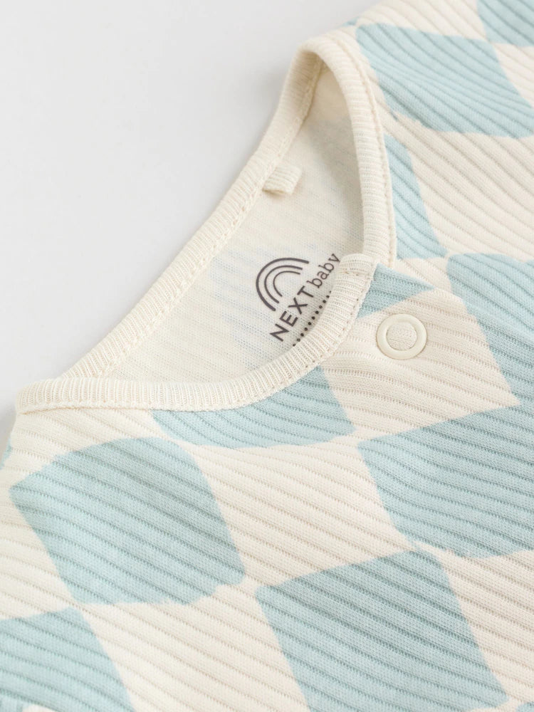 Multi Coloured Checkerboard Baby Sleepsuits 3 Pack (0mths-2yrs)