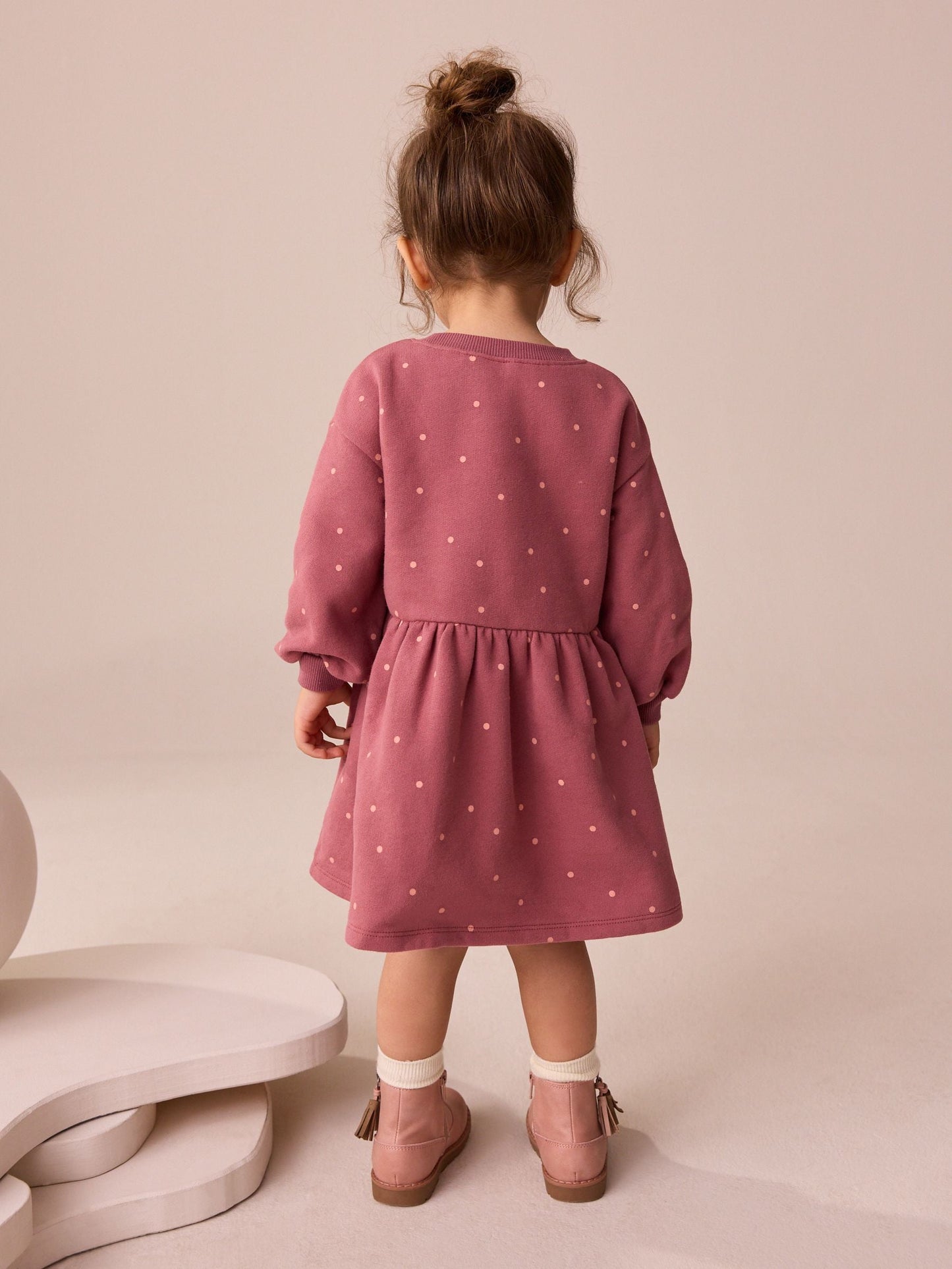 Burgundy Fox Embellished Sweat Dress (3mths-7yrs)
