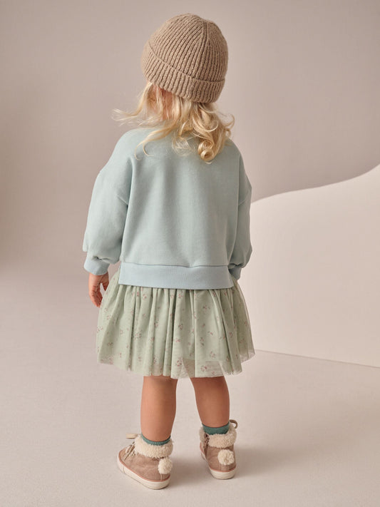 Blue Bunny Sweat Party Dress (3mths-7yrs)
