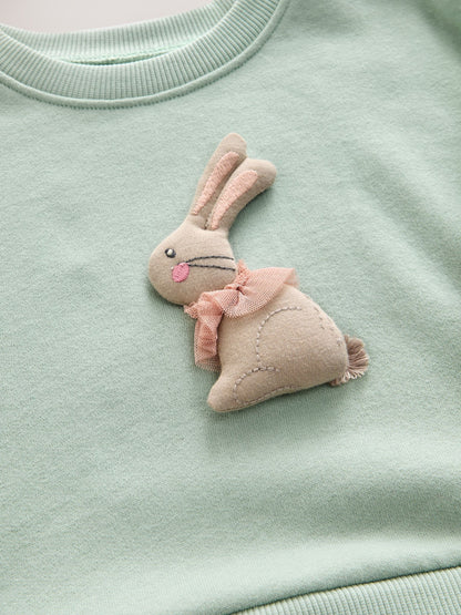 Blue Bunny Sweat Party Dress (3mths-7yrs)