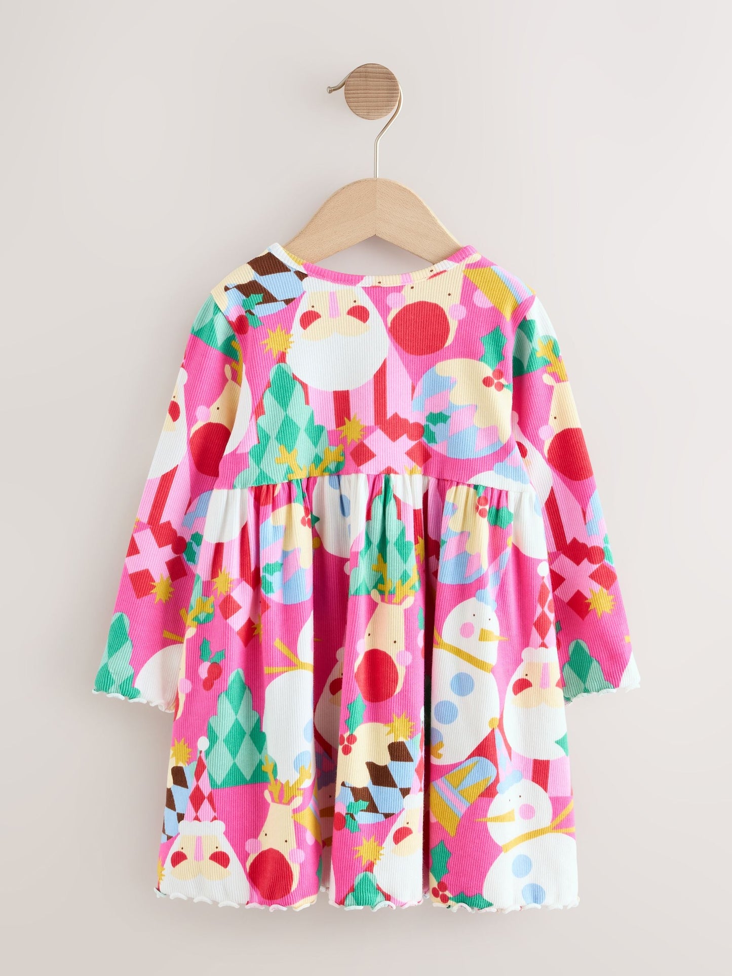 Pink Long Sleeve Christmas Dress (3mths-7yrs)