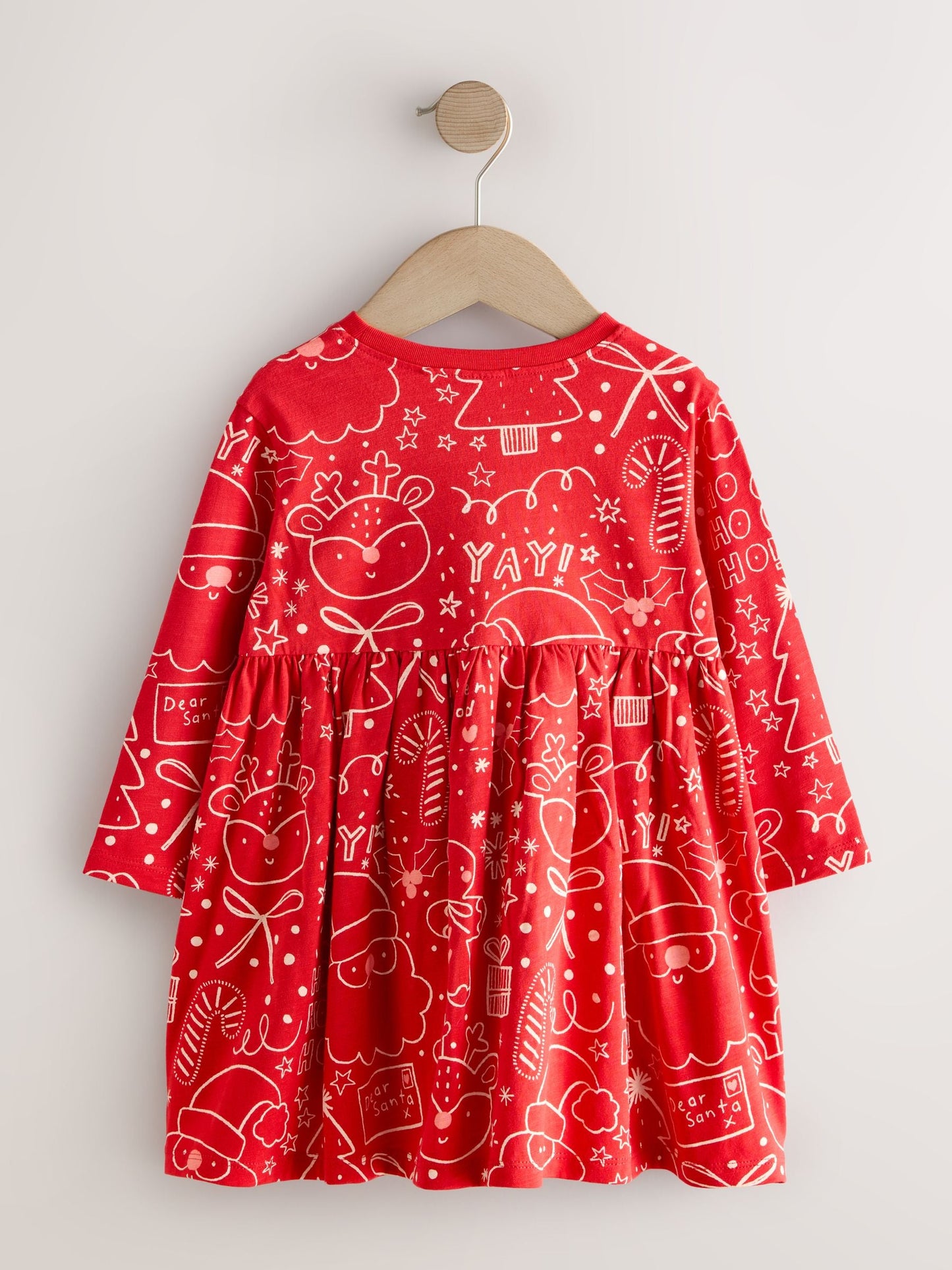 Red Long Sleeve Christmas Character Dress (3mths-7yrs)