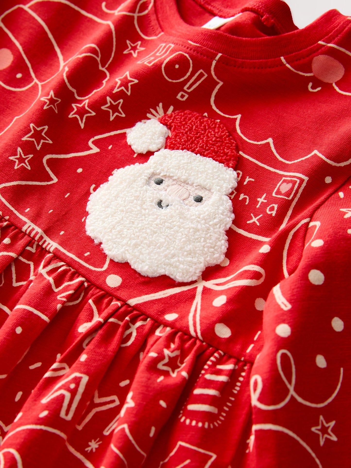 Red Long Sleeve Christmas Character Dress (3mths-7yrs)