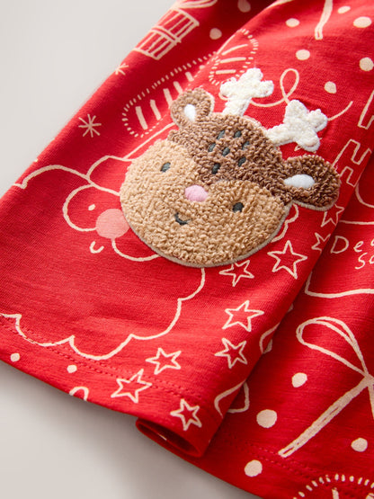 Red Long Sleeve Christmas Character Dress (3mths-7yrs)