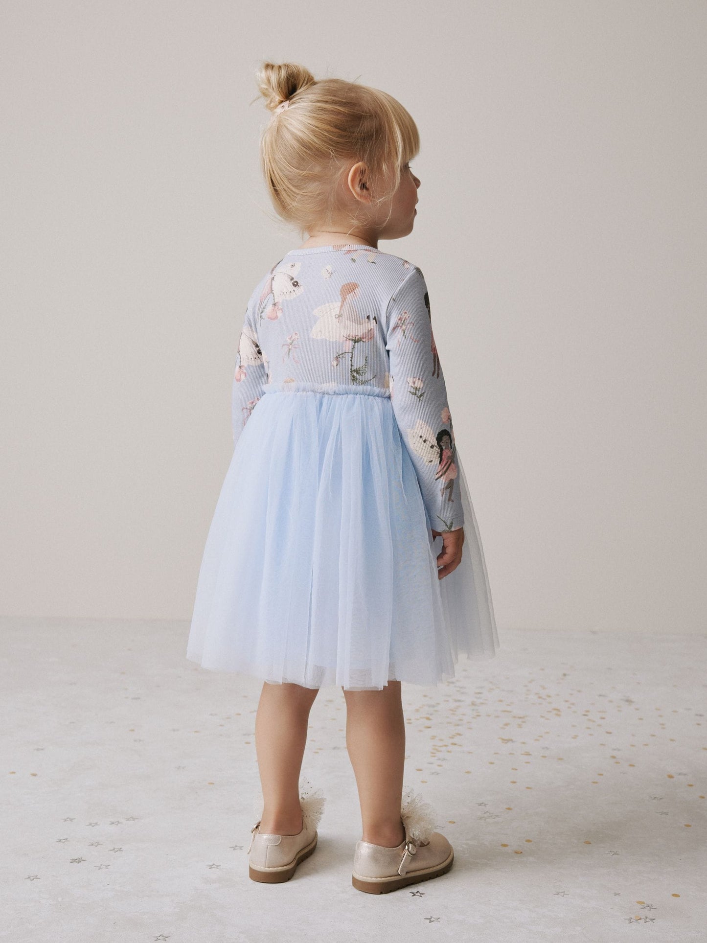 Blue Fairy Long Sleeve Mesh Party Dress (3mths-7yrs)