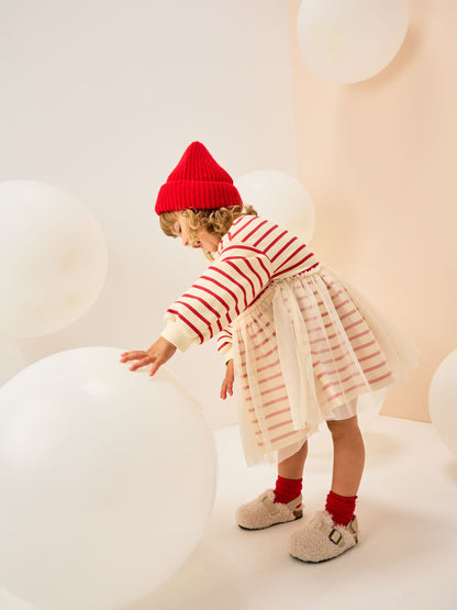 Christmas Bear Mesh Sweat Party Dress (3mths-7yrs)