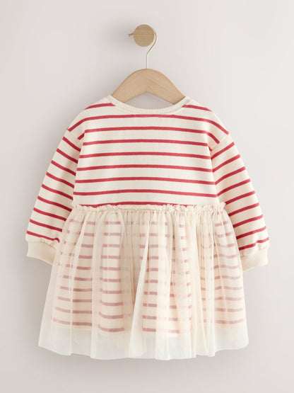 Christmas Bear Mesh Sweat Party Dress (3mths-7yrs)