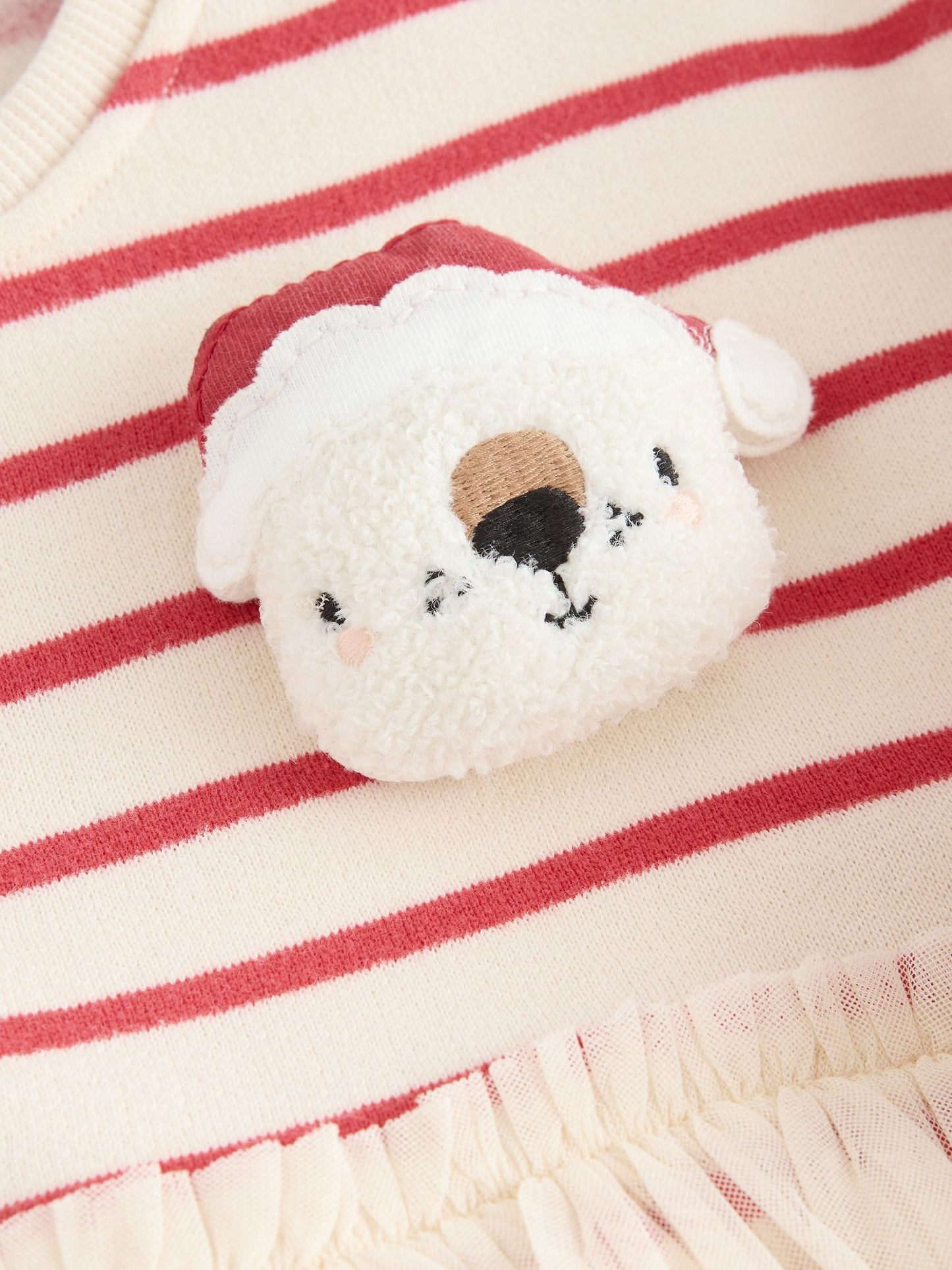 Christmas Bear Mesh Sweat Party Dress (3mths-7yrs)