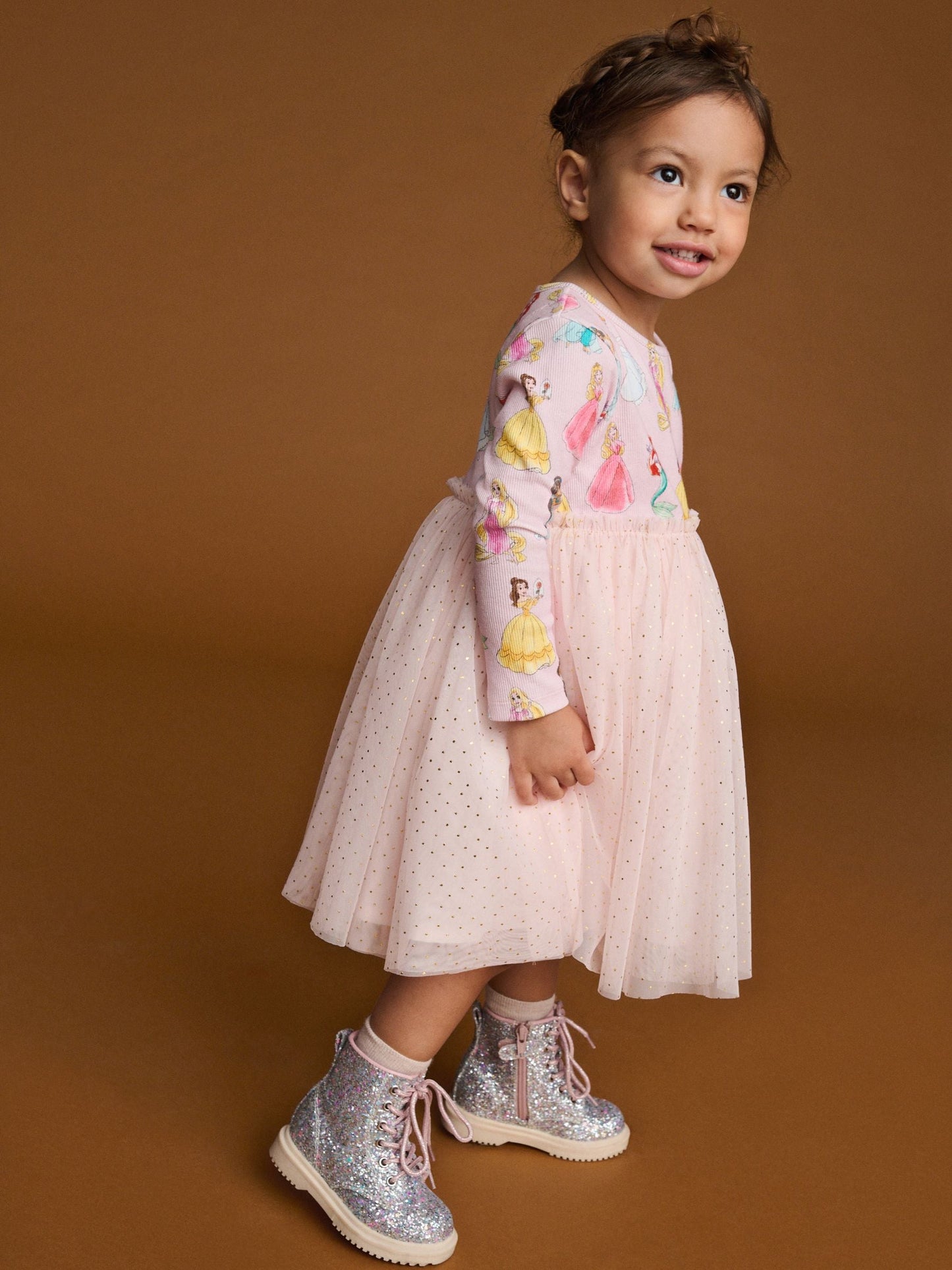 Pink Disney Princess Mesh Party Dress (3mths-7yrs)