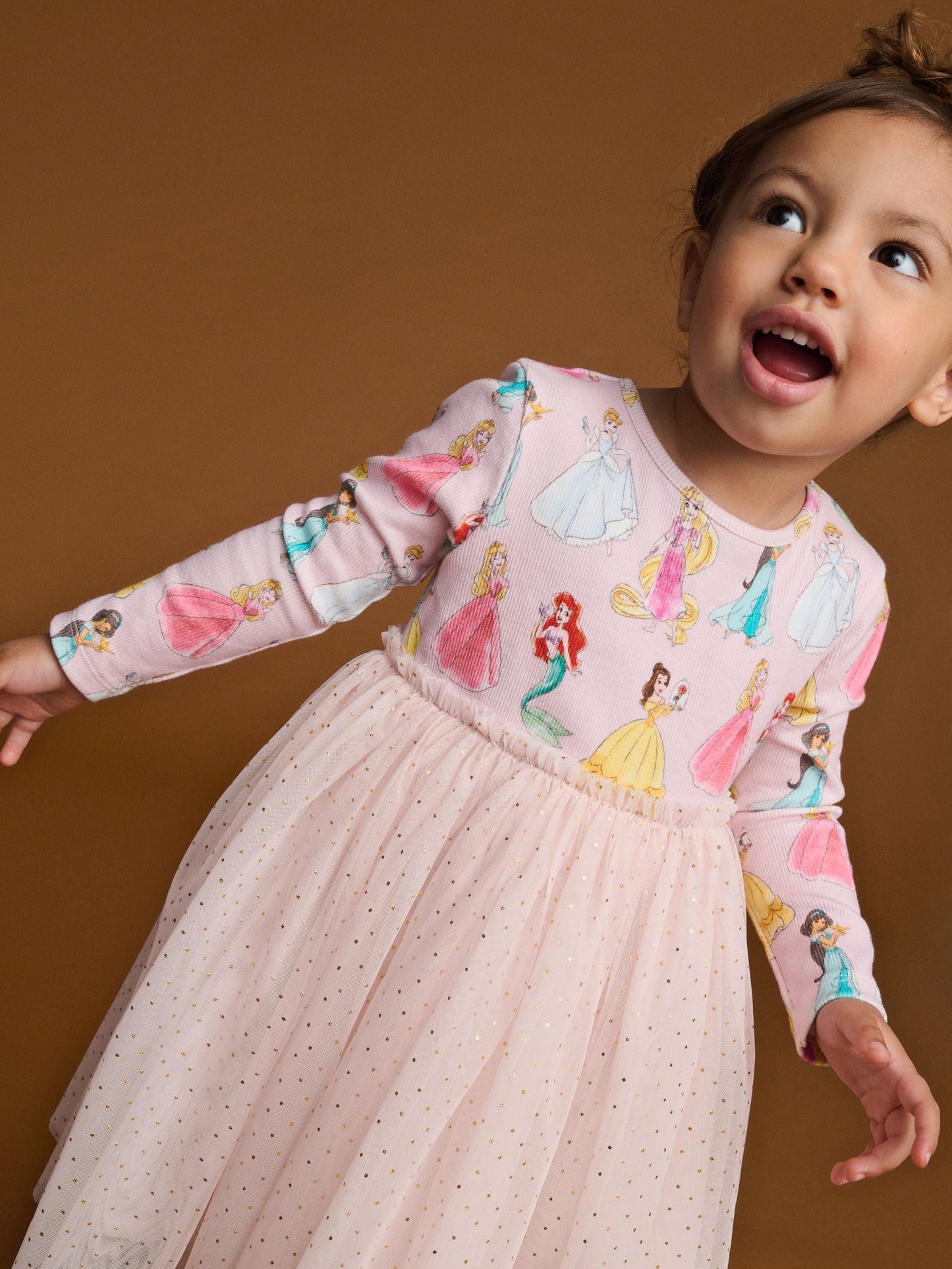 Pink Disney Princess Mesh Party Dress (3mths-7yrs)