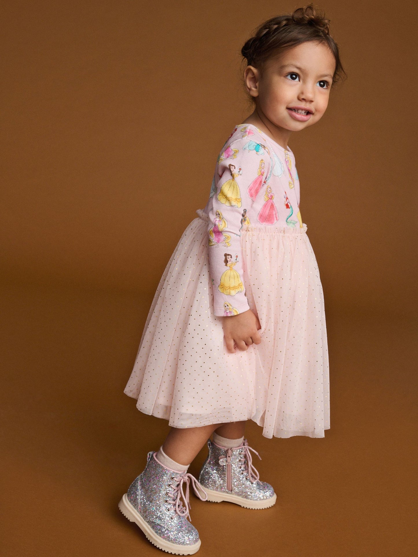 Pink Disney Princess Mesh Party Dress (3mths-7yrs) image 1