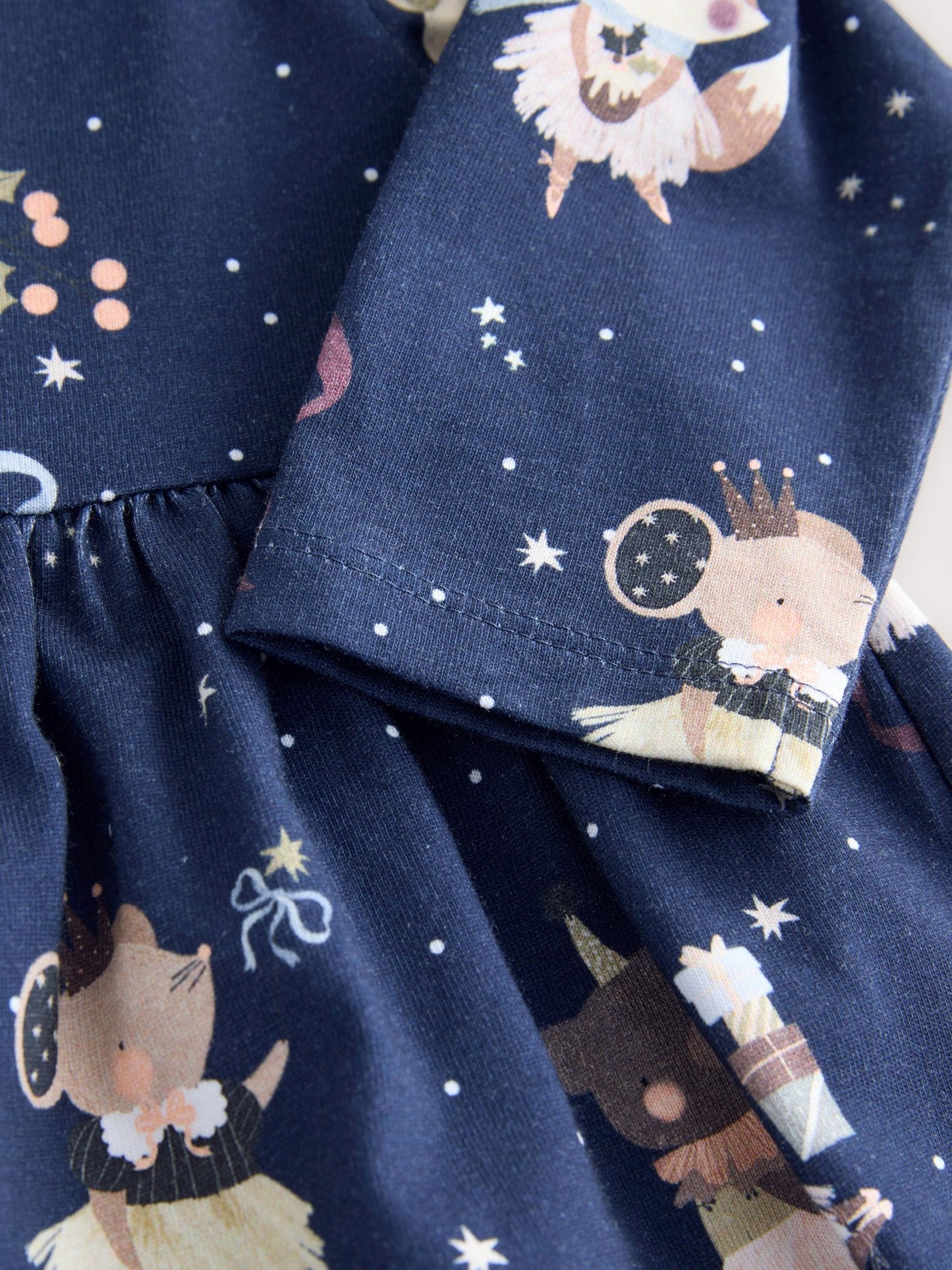 Navy Character Long Sleeve Christmas Dress (3mths-7yrs)