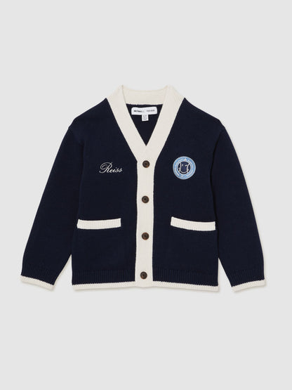 Dsiney Kidz - Reiss Off White Love 3-9 yrs SmileyWorld | Reiss Logo Cardigan Unisex Fit image 2