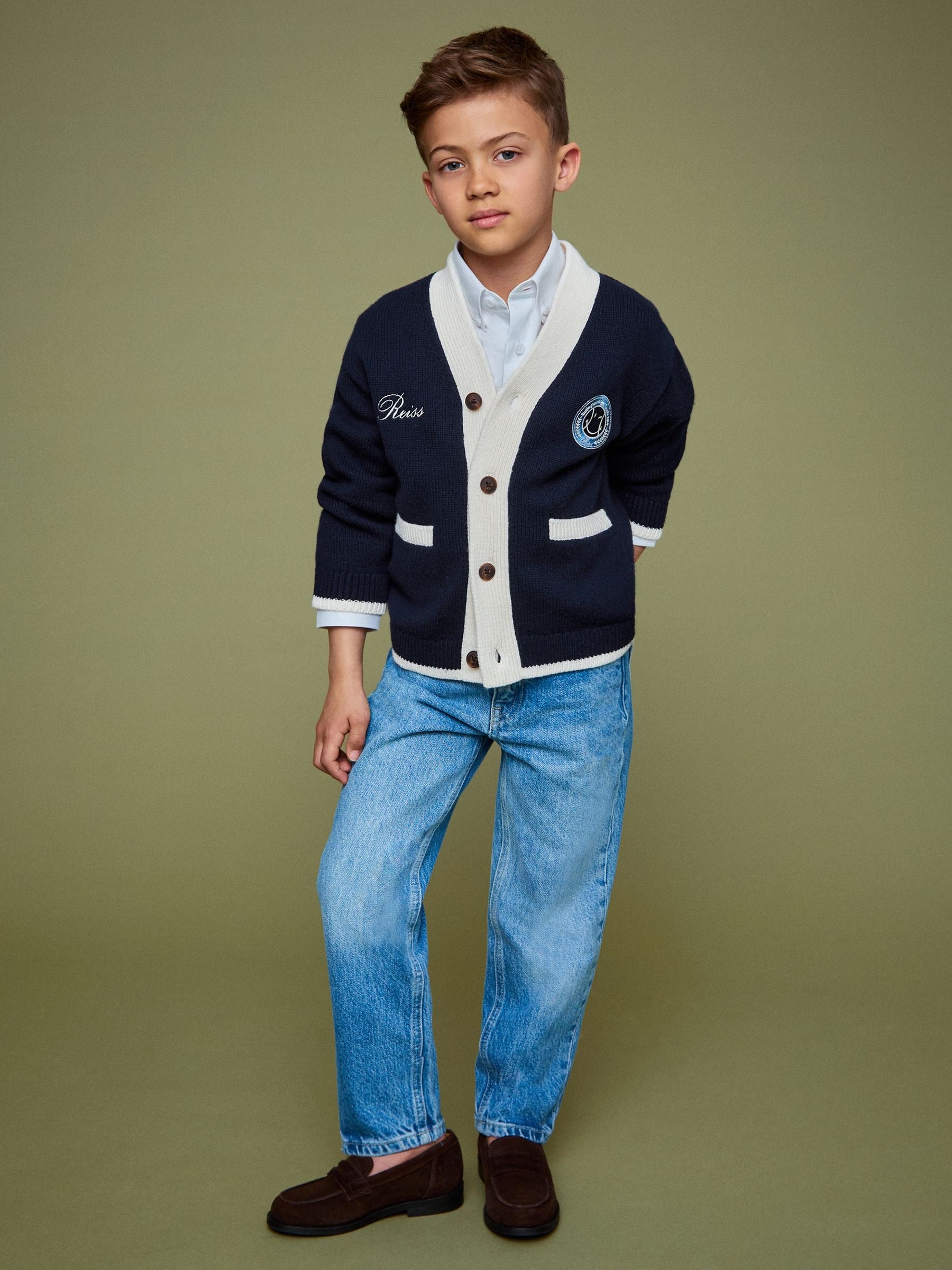 Dsiney Kidz - Reiss Off White Love 3-9 yrs SmileyWorld | Reiss Logo Cardigan Unisex Fit image 5