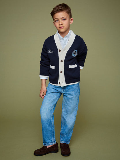 Dsiney Kidz - Reiss Off White Love 3-9 yrs SmileyWorld | Reiss Logo Cardigan Unisex Fit image 5