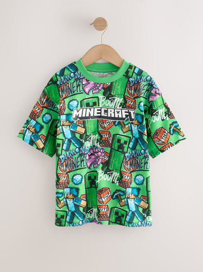 Dsiney Kidz - Green All Over Print Single Minecraft T-Shirt (3-16yrs) image 1