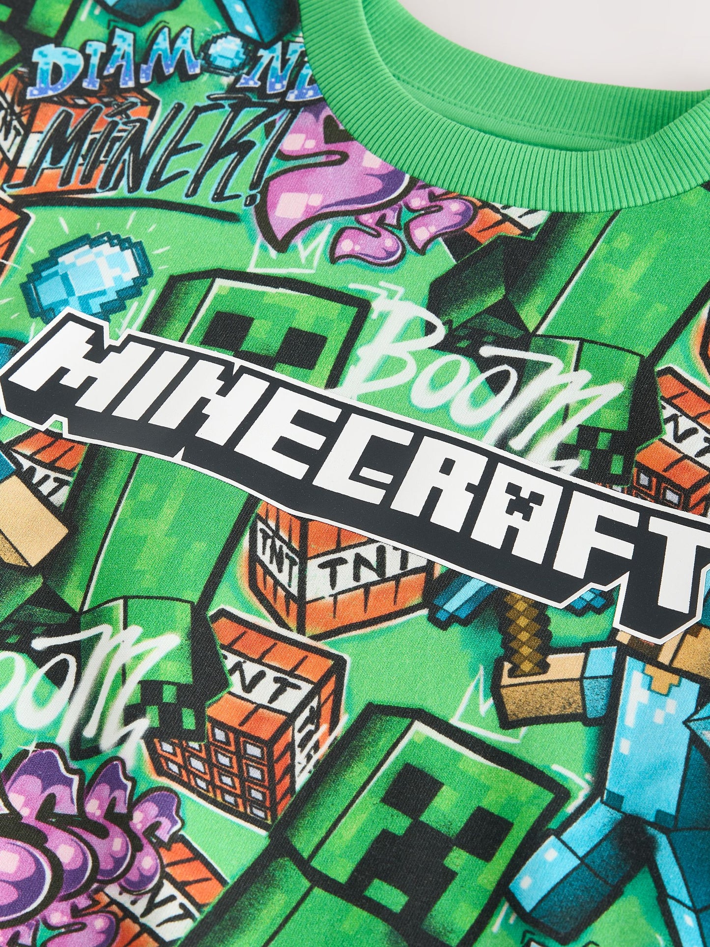 Dsiney Kidz - Green All Over Print Single Minecraft T-Shirt (3-16yrs) image 4