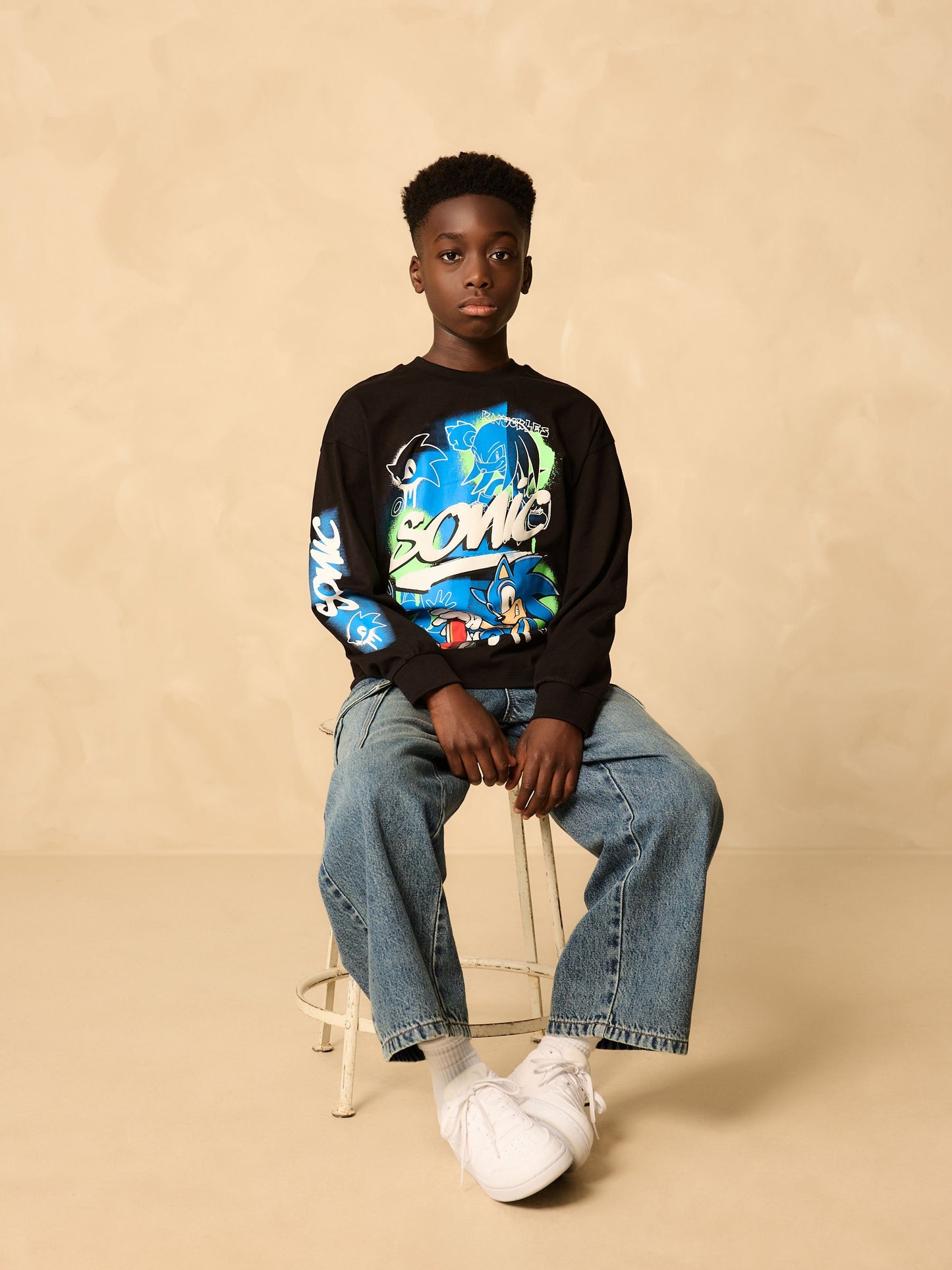 Dsiney Kidz - Black Long Sleeve Sonic T-Shirt (3-16yrs) image 2