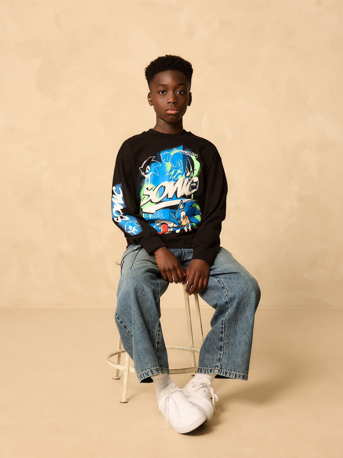 Dsiney Kidz - Black Long Sleeve Sonic T-Shirt (3-16yrs) image 2