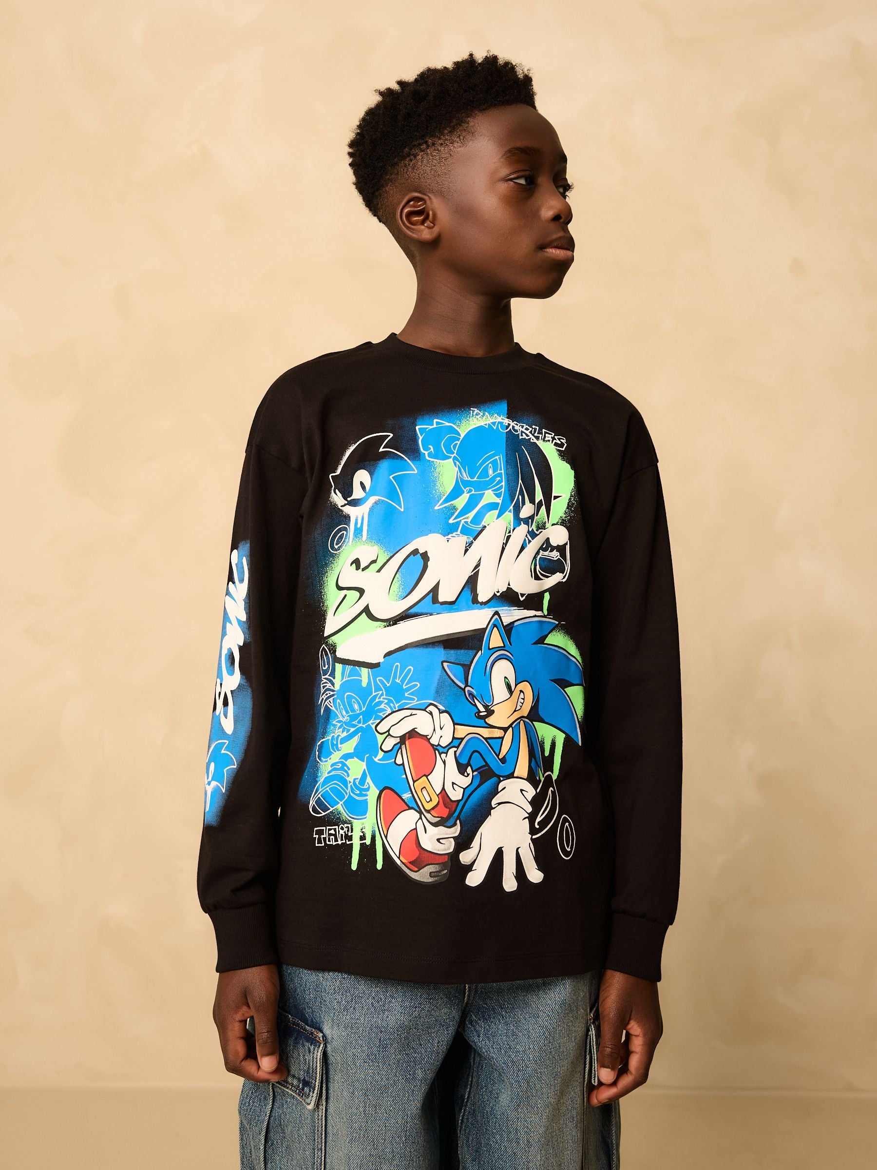 Dsiney Kidz - Black Long Sleeve Sonic T-Shirt (3-16yrs) image 4