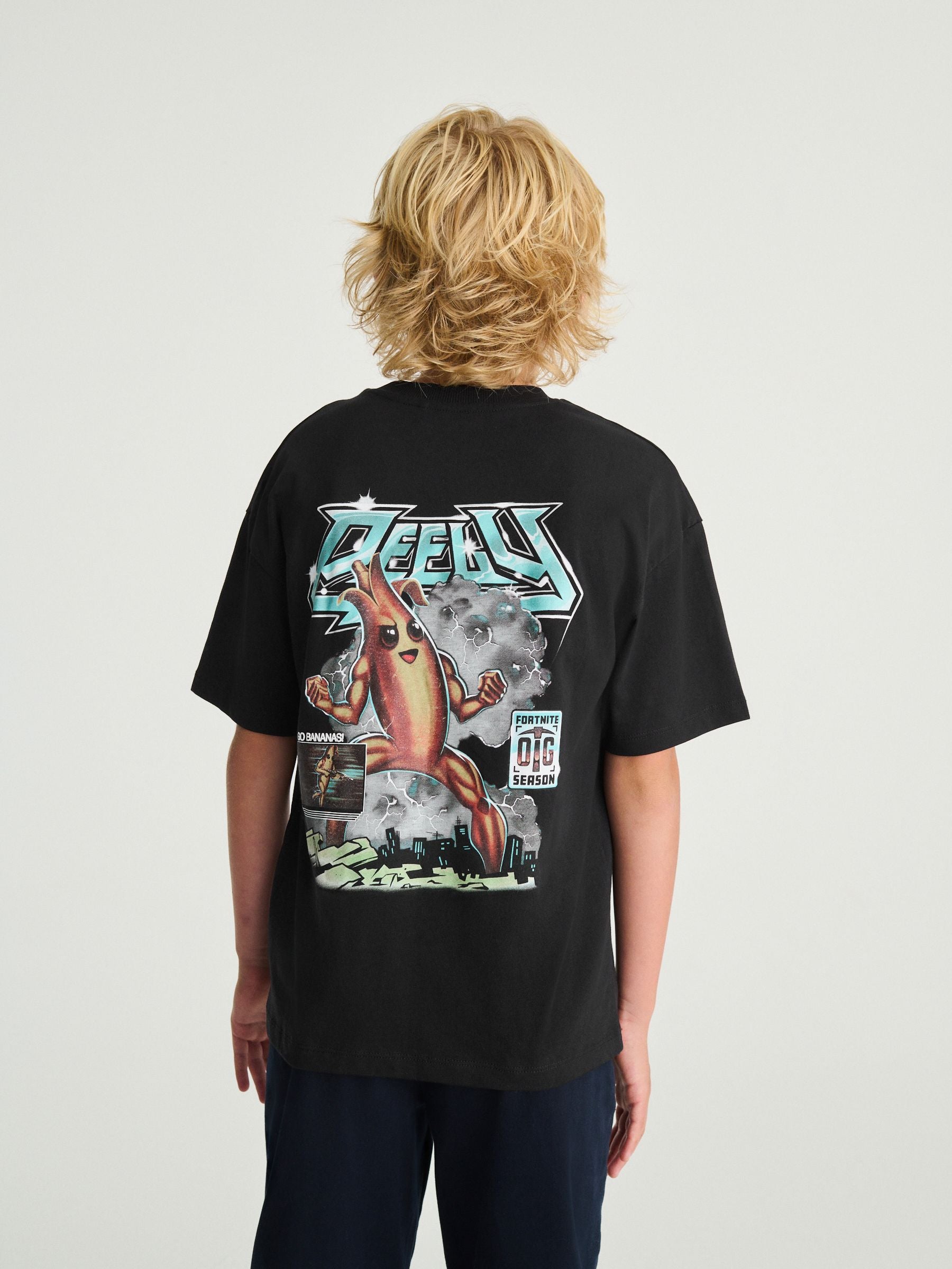 Dsiney Kidz - Black Fortnite Print Short Sleeved T-Shirt (4-16yrs) image 1