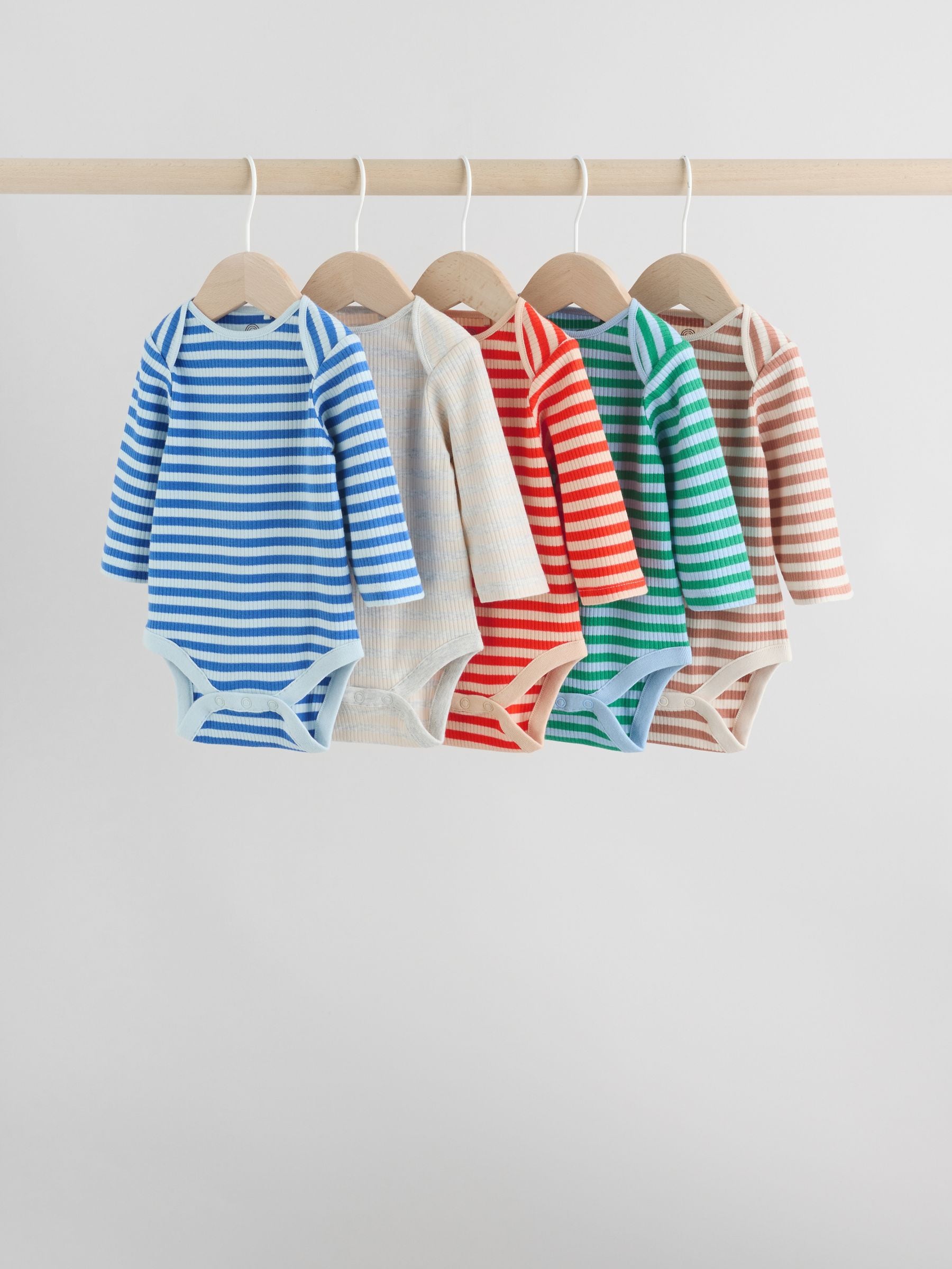 Multi Baby Long Sleeve Bodysuits 5 Pack image 1