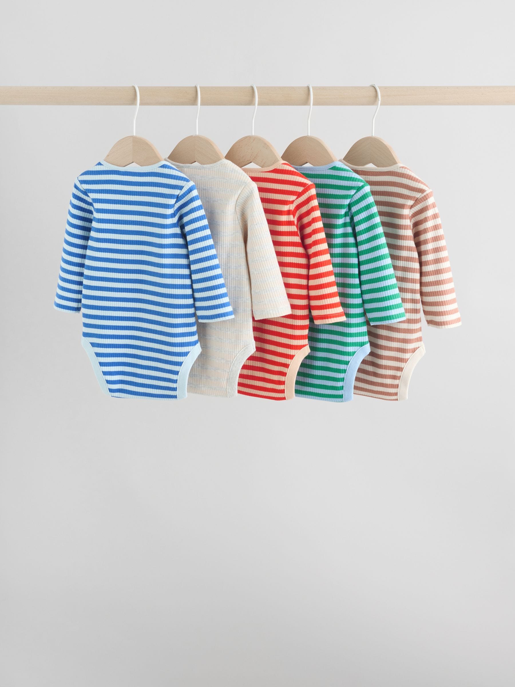 Multi Baby Long Sleeve Bodysuits 5 Pack image 6
