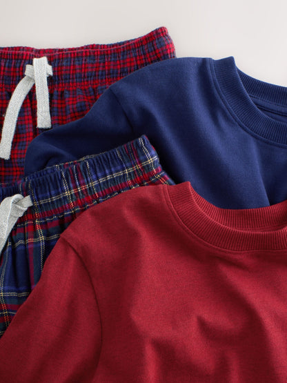Red/Blue Long Sleeve Woven Check Pyjamas 2 Pack (3-16yrs) - image 7