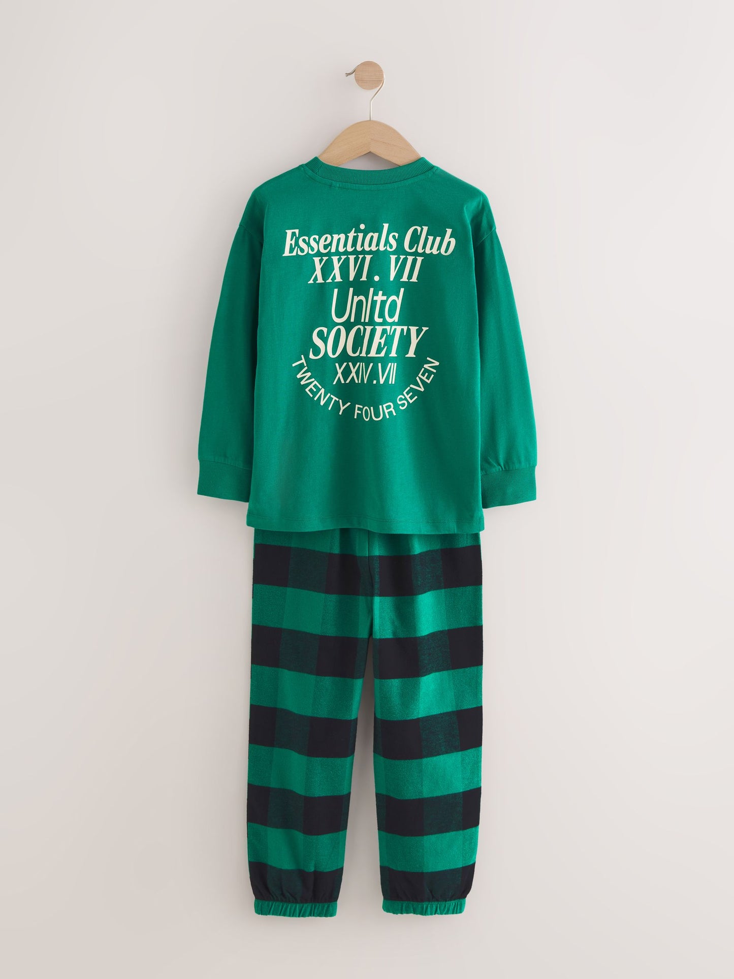 Black/Green/White Woven Check Pyjamas 3 Pack (3-16yrs) image 4