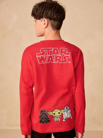 Dsiney Kidz - Red Star Wars Long Sleeve Christmas T-Shirt (3-16yrs) image 3
