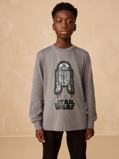 Dsiney Kidz - Charcoal Grey Long Sleeve Star Wars T-Shirt (3-16yrs) image 1